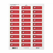 Witte duif op Cherry Red-kerstlabels Etiket (Full Sheet)