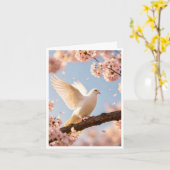 witte duif op een kaart (Gele Bloem)