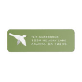 Witte duif op groene kerstetiketten etiket (Voorkant)