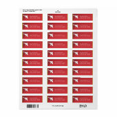 Witte Duif op Kerst Rode Labels (Full Sheet)
