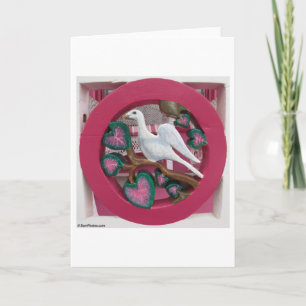 Witte duif op roze - Martha's wijnkaart Kaart