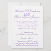 Witte duif paarse lint formele bruiloft uitnodigin kaart (Achterkant)