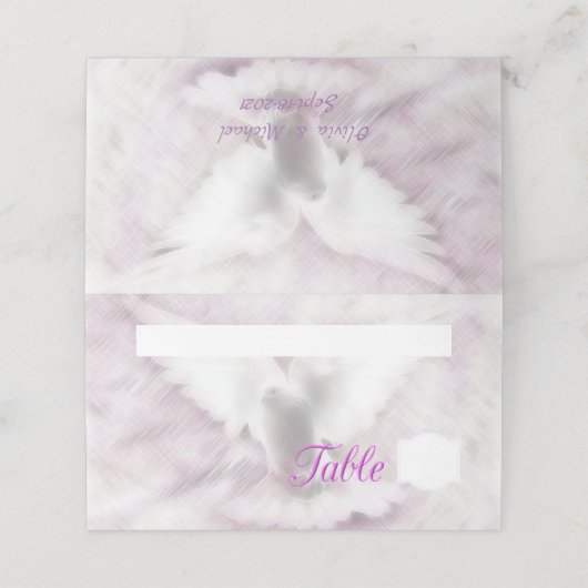 Witte duif plaatskaartje (Buitenkant ongevouwen)