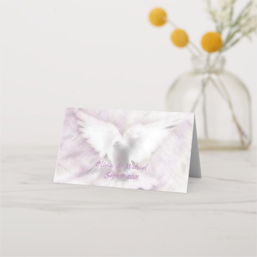 Witte duif plaatskaartje (Achterkant)