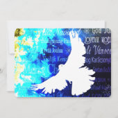 Witte Duif Prettig Kerstfeest en een Gelukkig Nieu Feestdagenkaart (Voorkant)