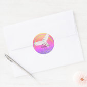 Witte duif Regenboog en gouden glitter Ronde Sticker (Envelop)