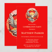 Witte Duif Rode Vlam Doopbevestiging  Kaart (Voorkant / Achterkant)