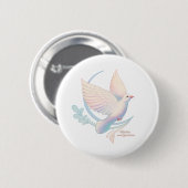 Witte Duif Ronde Button 5,7 Cm (Voorkant /achterkant)