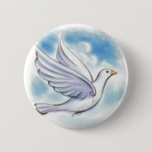 witte duif ronde button 5,7 cm