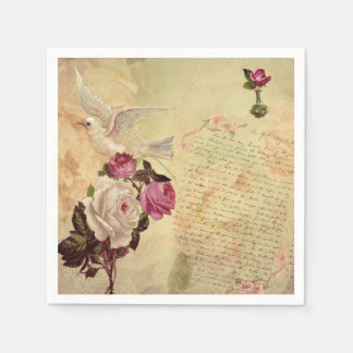 Witte Duif Shabby Chic Napkin Servet