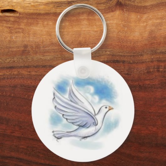 witte duif sleutelhanger (Voorkant)