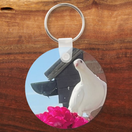 Witte Duif Sleutelhanger (Achterkant)