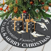 Witte duif sterren halve maan kerst fleece kerstboom rok