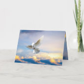 Witte duif tijdens de vlucht kaart (Achterkant)