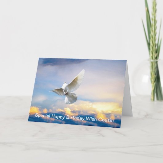 Witte duif tijdens de vlucht kaart (Voorkant)