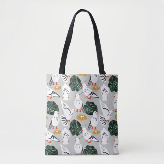 Witte duif tote bag (Voorkant)