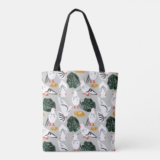 Witte duif tote bag (Achterkant)