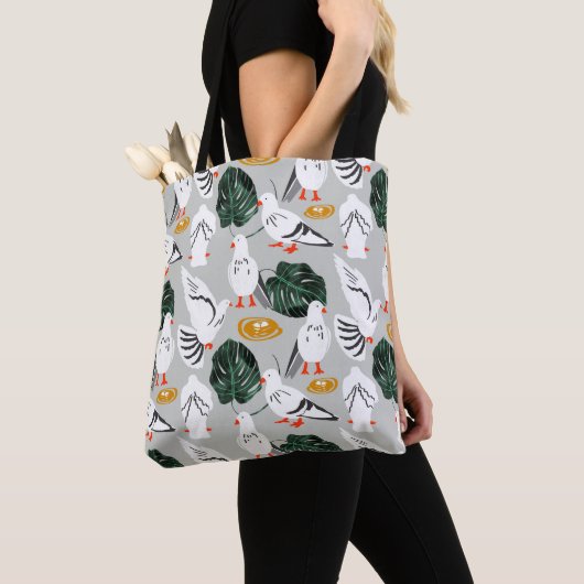 Witte duif tote bag (Dichtbij)