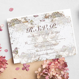 Witte Duif Tuin Patroon Bruiloft RSVP Kaartje
