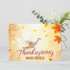 Witte Duif van Dankbaarheid – Elegante Thanksgivin Feestdagenkaart