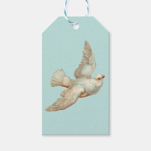 witte duif van vrede cadeaulabel (Voorkant)