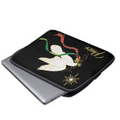 Witte Duif Verspreidt Vrede Laptop Sleeve (Voorkant onderkant)