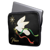 Witte Duif Verspreidt Vrede Laptop Sleeve (Voorkant Links)