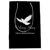 Witte Duif Viering Van Het Leven Funeral Medium Cadeauzakje (Voorkant)