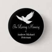 Witte Duif Viering Van Het Leven Funeral Ronde Button 5,7 Cm (Voorkant)