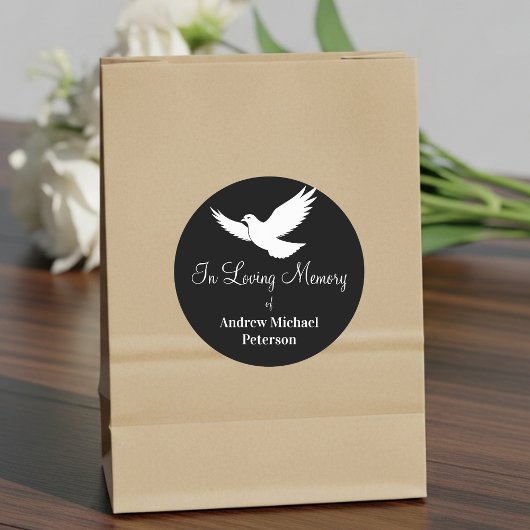 Witte Duif Viering Van Het Leven Funeral Ronde Sticker