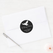 Witte Duif Viering Van Het Leven Funeral Ronde Sticker (Envelop)