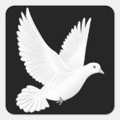 Witte duif vierkante sticker (Voorkant)