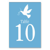 Witte duif vogel bruiloft of gelegenheid tafel num kaart (Achterkant)