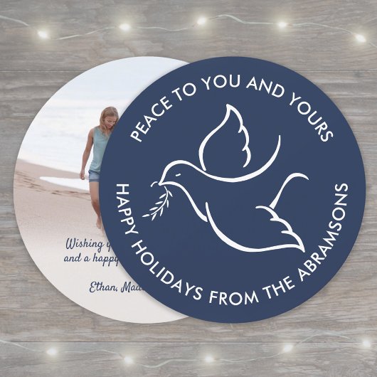 Witte Duif Vogel van Vrede Unieke Ronde 1 Foto Mar Feestdagenkaart