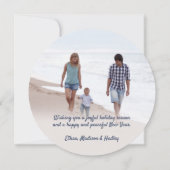 Witte Duif Vogel van Vrede Unieke Ronde 1 Foto Mar Feestdagenkaart (Achterkant)