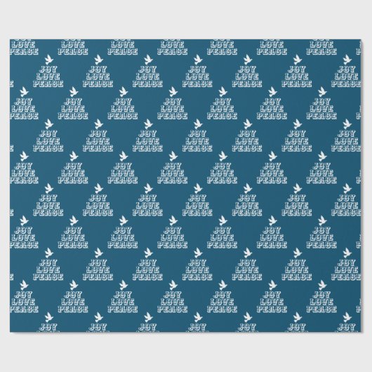 Witte duif voor donkerblauwe vreugdeliefde voor ke cadeaupapier (Vlak)