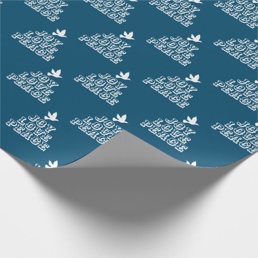 Witte duif voor donkerblauwe vreugdeliefde voor ke cadeaupapier (Hoek)