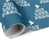 Witte duif voor donkerblauwe vreugdeliefde voor ke cadeaupapier (Rol Hoek)