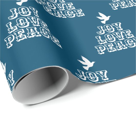 Witte duif voor donkerblauwe vreugdeliefde voor ke cadeaupapier (Rol Hoek)