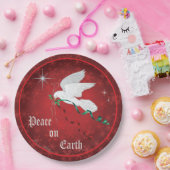 Witte duif, vrede op aarde papieren bordje (Feest)