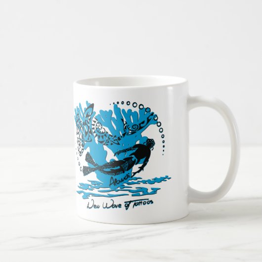 Witte duikmug koffiemok (Rechts)