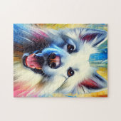 Witte Duitse Herder Acrylprint Hondenliefhebber Legpuzzel (Horizontaal)