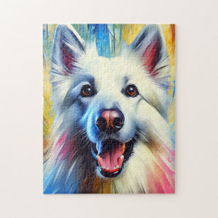Witte Duitse Herder Acrylprint Hondenliefhebber Legpuzzel