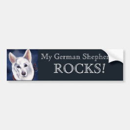 WITTE DUITSE HERDER     BUMPERSTICKER