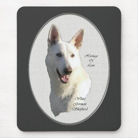 Witte Duitse Herder Cadeaus Muismat (Voorkant)