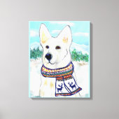 Witte Duitse Herder Canvas Afdruk (Voorkant)