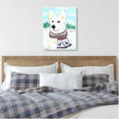 Witte Duitse Herder Canvas Afdruk (Insitu (Slaapkamer))
