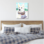 Witte Duitse Herder Canvas Afdruk (Insitu (Slaapkamer))