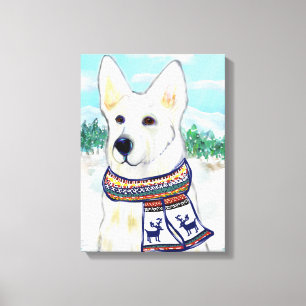 Witte Duitse Herder Canvas Afdruk