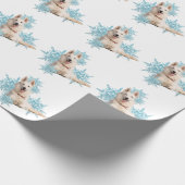 Witte Duitse herder die in de Snowflakes ligt Cadeaupapier (Hoek)